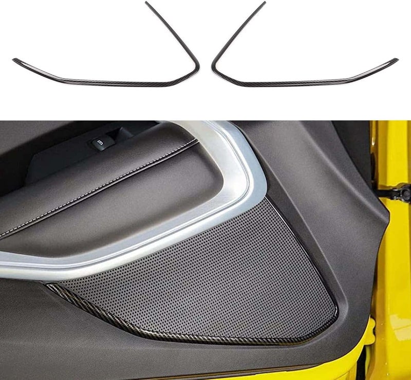 RT-TCZ Carbon Fiber Door Interior Trim Cover Decor Audio Speaker Panel Interior Accessories for Chevrolet Camaro 2017-2022 - Image 1